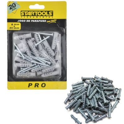 KIT DE PARAFUSO COM BUCHA 6MM COM 20 KITS STARTOOLS AR0274