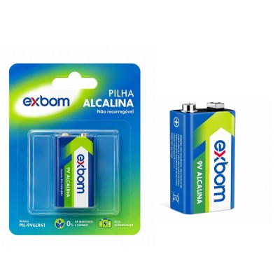 BATERIA 9V ALCALINA  C/1  EXBOM 9V6LR61